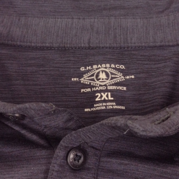 G.H. Bass & Co Charcoal Slate Polo Shirt 2XL - Picture 6 of 11